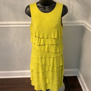 laundry by Shelli Segal Lime Green Jersey Tiered Sleeveless Dress Size 6 NWT